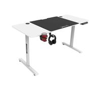 pro.tec Escritorio Rectangular Ajustable en Altura Eléctrico Alfombrilla de Ratón XXL 72-117 x 140 x 60 cm 2 Opciones Memoria Aglomerado/Aluminio Blanco