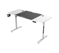 Escritorio ajustable en altura stryn aglomerado/acero 140x60cm - blanco [pro.tec]