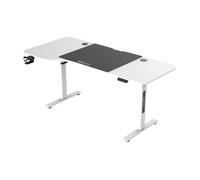 Escritorio ajustable en altura stryn aglomerado/acero 160x75cm - blanco [pro.tec]