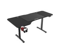 pro.tec Escritorio Stryn Forma de L Regulable en Altura 72-117 cm con Clips y 2 Salidas de Cables Eléctrico 2 Opciones (Sentado y de Pie) Alfombrilla de Ratón XXL 160 x 75 cm Aglomerado/Acero - Negro