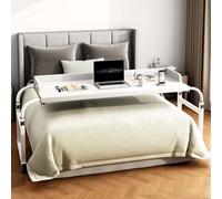 Escritorio ajustable sobre cama con carrito móvil para uso en el hogar y el hospital