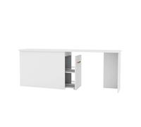 Escritorio + almacenaje 105 aglomerado blanco cuero 76,5x202x45cm 77 cm