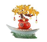 Escritorio Árbol de la fortuna citrino, navegación tranquila, Feng Shui for el hogar, decoración mesa for riqueza y prosperidad Decoración(Red)