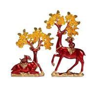 Escritorio Árbol del Dinero Citrino, Ciervo Gemelo de la Fortuna, Decoración for el Hogar Decoración