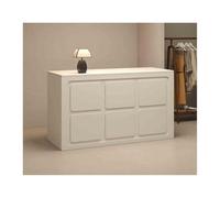 Escritorio blanco de recepción ecológico, de alta resistencia, mesa recepcionista, versátil, superficie de carga de 100 cm, perfecto para tiendas