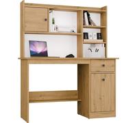 Escritorio CHESTER con estante superior Roble Artesanal 1 Cajón Gabinete Estante para Habitación