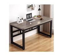 Escritorio compacto para computadora, mesa de trabajo de diseño industrial con marco de metal y barra transversal reforzada para mayor estabilidad, perfecto para oficina en casa y estudio