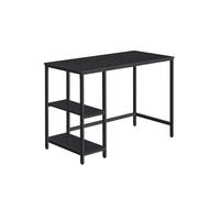 VASAGLE Escritorio, Escritorio con 2 Estantes a la Izquierda o a la Derecha, Mesa de Trabajo, para Salón Oficina, Estructura de Acero, Industrial, Negro Ébano LWD046B04