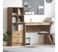 Escritorio con almacenamiento con estante, 2 piezas de roble artesano de 100 x 40 x 76 cm, muebles, armarios y almacenamiento, bufés y aparadores