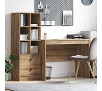 Escritorio con almacenamiento con estante, 2 piezas, roble artesano, 100 x 50 x 76 cm, muebles, armarios y almacenamiento, bufés y aparadores