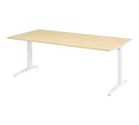 Escritorio con armazón de patas en C de altura regulable entre 650 - 850 mm, anchura 2000 mm