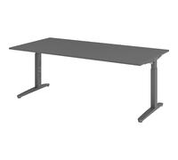 Escritorio con armazón de patas en C de altura regulable entre 650 - 850 mm, anchura 2000 mm