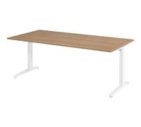 Escritorio con armazón de patas en C de altura regulable entre 650 - 850 mm, anchura 2000 mm