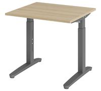 Escritorio con armazón de patas en C eurokraft pro, de altura regulable entre 650 y 850 mm