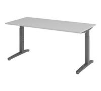 Escritorio con armazón de patas en C eurokraft pro, de altura regulable entre 650 y 850 mm