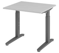 Escritorio con armazón de patas en C eurokraft pro, de altura regulable entre 650 y 850 mm