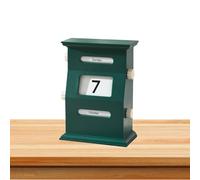 Escritorio con calendario de bloques, visualización de fecha retro, bloques de cuenta regresiva de madera, rastreador diario reutilizable, ideal para decoración de oficinas, configuración de