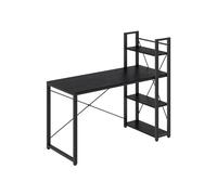 VASAGLE Escritorio con Estantes a Derecha o Izquierda, 137 cm | Mesa de Ordenador, Fácil Montaje, para Estudio, Oficina en Casa, Negro Ébano y negro mate, Colección BARNET LWD049B56