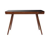 Escritorio conectado multimedia - Cristal negro y nogal CLEVER