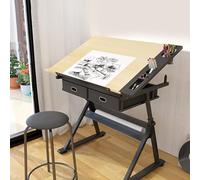 Escritorio de altura ajustable para arte y manualidades, mesa inclinable de 0° a 80° para pintar, dibujar, leer y escribir, mesa de pasatiempos ideal para artistas y mentes creativas