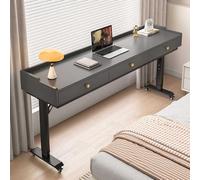 Escritorio de altura ajustable sobre la cama con ruedas, mesa móvil para laptop con almacenamiento para comer y trabajar fácilmente