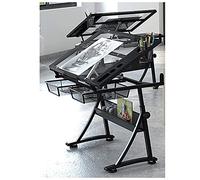 Escritorio de artista de altura ajustable, mesa inclinable para pintar y manualidades, estación de trabajo versátil con almacenamiento, perfecto para profesionales creativos y aficionados