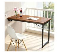 Escritorio de Comedor de Pared en Madera, Ahorra Espacio, Capacidad 40 kg | Barra de cocina plegable de pared con encimera grande y patas de apoyo, partición convertible(Brown,39.4*19.7in)