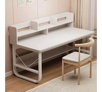 Escritorio de Computadora con Estantería, Escritorio Gaming Moderno para Oficina en Casa, Libros, Plantas, Fotos y Adornos