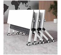 Escritorio de conferencias plegable con ruedas bloqueables, diseño modular conectable para uso portátil en seminarios, solución que ahorra espacio