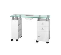 Escritorio de cristal con absorbedor 013b, color blanco