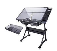Escritorio de dibujo de altura ajustable, versátil mesa de manualidades con almacenamiento, escritorio ergonómico para arte en casa, oficina, estación de trabajo ideal para artistas y artesanos