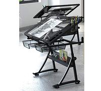 Escritorio de dibujo de altura ajustable, versátil mesa de manualidades con almacenamiento, ideal para oficina en casa, perfecto para artistas, creativos y diseñadores