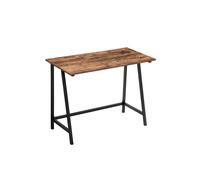 VASAGLE Escritorio de Estilo Industrial, Mesa de Ordenador con Marco de Acero y Tablero Rústico, para Estudio, Montaje Sencillo, 50 x 100 x 75 cm, Marrón Rústico y Negro LWD40X