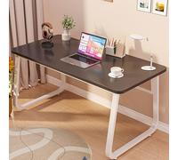 Escritorio de estudiante simple, puede colocar una computadora de escritorio, se puede usar para trabajar y estudiar, marco de acero ensanchado y engrosado, soporte de carga estable Black 120*60cm