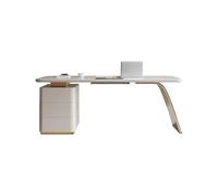 Escritorio de estudio contemporáneo inspiración lujosa, estación trabajo minimalista con superficie efecto piedra, adecuado for consultas estética médica y áreas recepción corporativas(160*70*75cm)