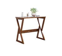 Escritorio de estudio de nogal para espacios pequeños, mesa compacta de computadora para apartamento y dormitorio, mesa de centro de madera marrón de alta carga (70 x 40 x 70 cm)