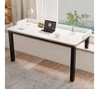 Escritorio de estudio minimalista blanco, mesa compacta para juegos y escritura para oficina en casa o dormitorio, diseño que ahorra espacio (47 x 24 x 4 pulgadas), perfecto para espacios pequeños