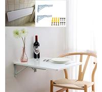 Escritorio de estudio plegable de pared, mesa de cocina que ahorra espacio, capacidad de 40 kg, ideal para sala de estar y dormitorio, banco de trabajo, elegante acabado blanco, perfecto para espacios