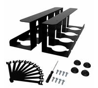 Escritorio de gestión de Cables, Juego de 2 canaletas de Cables de Acero Ocultar Cables, Organizador de Cables, Escritorio Negro para el hogar, Oficina y Lugares de Trabajo