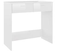vidaXL Escritorio de Madera contrachapada Blanco Brillo 80x40x75 cm