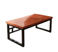 Escritorio de madera maciza para computadora con marco de hierro forjado estable, multifuncional para oficina en casa, juegos y comedor