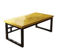 Escritorio de madera maciza para computadora con marco de hierro forjado estable, multifuncional para oficina en casa, juegos y comedor