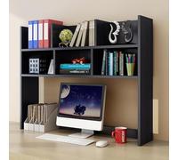 Escritorio de madera negra - Estantería elegante de 100 cm para almacenamiento en la oficina, la escuela y el hogar - Organizador de espacio de trabajo independiente funcional y eficiente