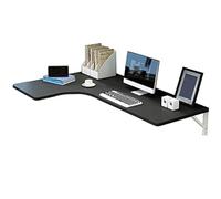 Escritorio de madera plegable para montar en la pared, multifuncional, ahorro de espacio, banco de trabajo para oficina en casa, elegante acabado en nogal blanco y negro