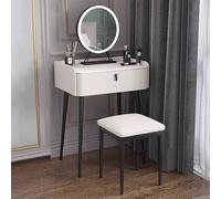 Escritorio de maquillaje con espejo y luces, incluye cajones y taburete, perfecto para dormitorio, ideal para niñas y mujeres (C 60 cm)