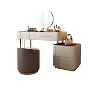 Escritorio de maquillaje Tocador, tocador de maquillaje con diseño superior de vidrio y cajones, escritorio de maquillaje de madera moderno, tocador for dormitorio y oficina Muebles de dormitorio, toc