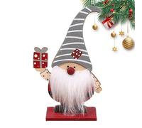 Escritorio de Navidad de Papá Noel, Papá Noel, lindos enanos de madera - Favor de vacaciones con base ancha para decoración de interiores de coche