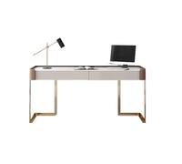 Escritorio de oficina clásico Escritorio de cuero con placa roca, escritorio moderno lujo for estudio, oficina diseño contra la pared, mesa for computadora estudiante para Escribir(120*60*75cm)