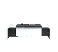 Escritorio de oficina en casa, lacado, muebles de oficina, escritorio de jefe, escritorio simple y moderno para presidente, escritorio blanco para supervisor, gerente, escritorio de estudio (240 x 80