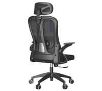 Escritorio De Oficina Reposabrazos Abatible Respaldo Alto Silla ErgonóMica De Ordenador Reposacabezas Ajustable En 3D Soporte Lumbar Sillas Giratorias Juego En Casa Ruedas 360° (Negras con R